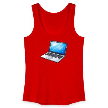 Ordinateur portable néon bleu clair - Débardeur bio Femme - rouge - Devant