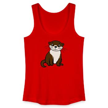 Loutre mignonne Kawaii Adore des animaux cadeau - Débardeur bio Femme - rouge - Devant