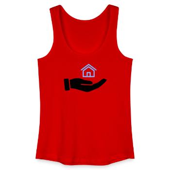 Hand hält Haus Immobilie - Frauen Bio Tank Top - Rot - Vorne