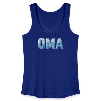 Oma Denim Schriftzug Patchwork Trend - Frauen Bio Tank Top - Königsblau - Vorne