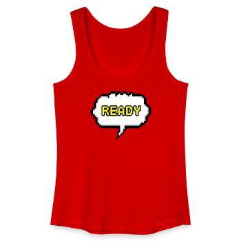 Ready Pixel Speech Bubble - Women’s Organic Tank Top - red - Front
