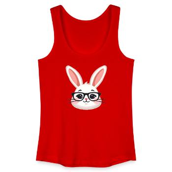 Lapin avec des lunettes - Débardeur bio Femme - rouge - Devant