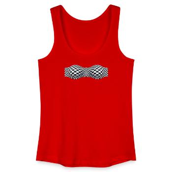 Gefaltete karierte Muster - Frauen Bio Tank Top - Rot - Vorne