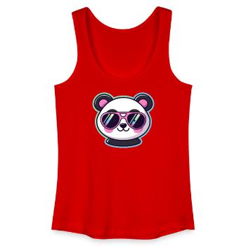Panda Pop Retro-Pinkbrille - Frauen Bio Tank Top - Rot - Vorne