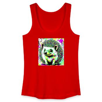 Igel - Frauen Bio Tank Top - Rot - Vorne