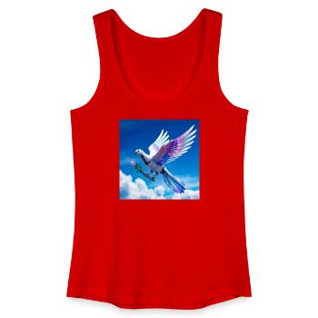Colorful Dove with Rainbow Wings - Women’s Organic Tank Top - red - Front