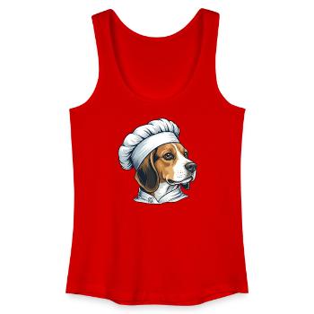 Fröhlicher Beagle Koch Cartoon Küche Essen Humor - Frauen Bio Tank Top - Rot - Vorne