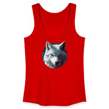 Wolf-Design - Frauen Bio Tank Top - Rot - Vorne