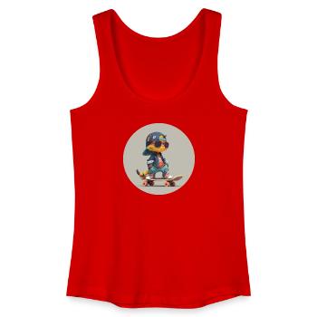 Skater-Kater - Frauen Bio Tank Top - Rot - Vorne