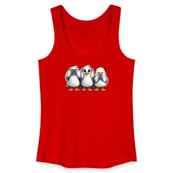 Three seagulls see nothing hear nothing say nothing - Women’s Organic Tank Top - red - Front