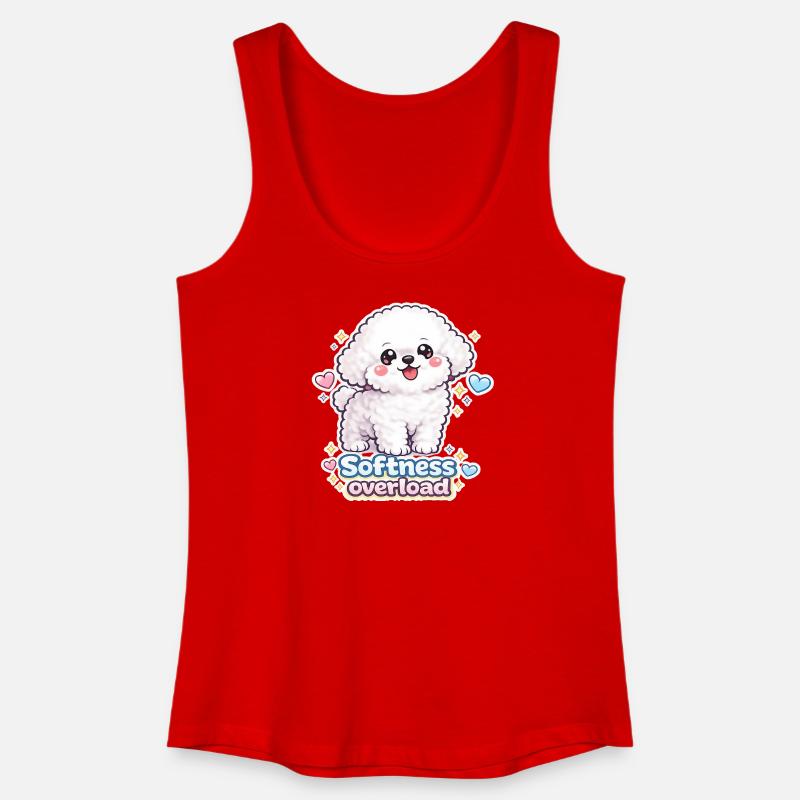 Surcharge de douceur - Design de chien Bichon mignon - Débardeur bio Femme - rouge