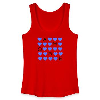 Blauherz Raster Muster - Frauen Bio Tank Top - Rot - Vorne