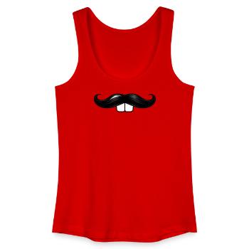 Schnurrbart mit Hasenzähnen  - Frauen Bio Tank Top - Rot - Vorne
