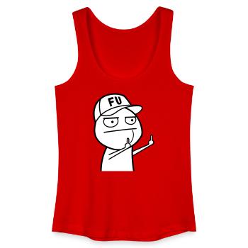FU Meme mit Basecap (Farben änderbar) - Frauen Bio Tank Top - Rot - Vorne