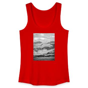 Mountains in Black and White Fog - Women’s Organic Tank Top - red - Front