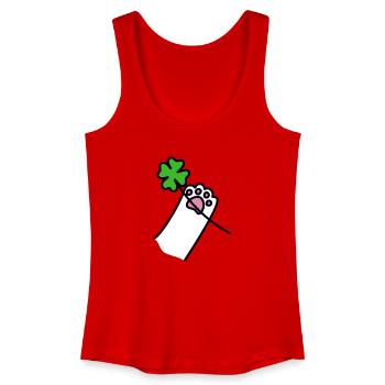 vierblättriges Kleeblatt Katzen Tatzen Geschenk - Frauen Bio Tank Top - Rot - Vorne