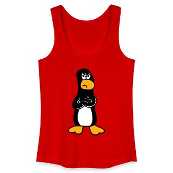 Pinguin Wütend beleidigt verschränkte Arme sauer - Frauen Bio Tank Top - Rot - Vorne