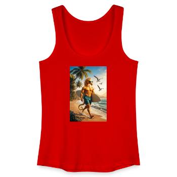Surfer Humanoides Seepferdchen - Frauen Bio Tank Top - Rot - Vorne