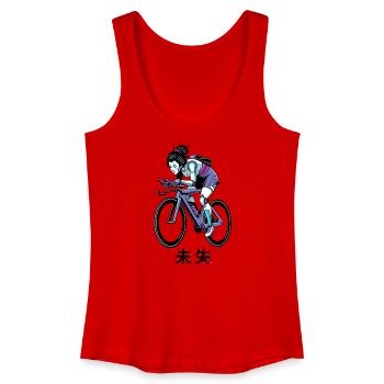 Neon-Cyborg-Geisha-Radfahrerin - Frauen Bio Tank Top - Rot - Vorne