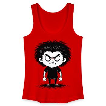 Enfant Colère Détermination Noir et Blanc - Débardeur bio Femme - rouge - Devant