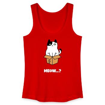 Cat head in moving box illustration - Women’s Organic Tank Top - red - Front