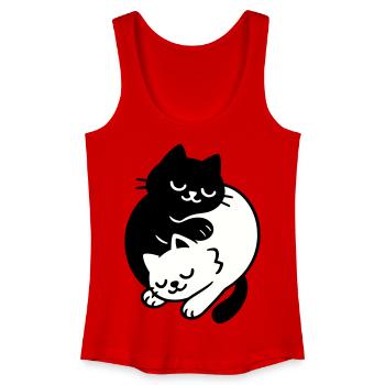 Ying-Yang Cats #2 - Frauen Bio Tank Top - Rot - Vorne