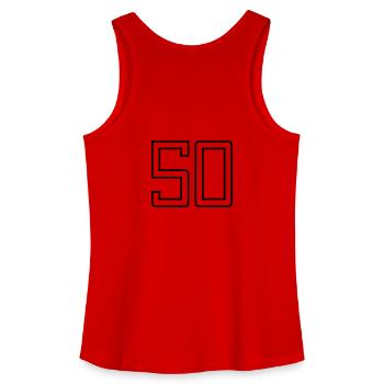 Number 50 (University Style) - Women’s Organic Tank Top - red - Back