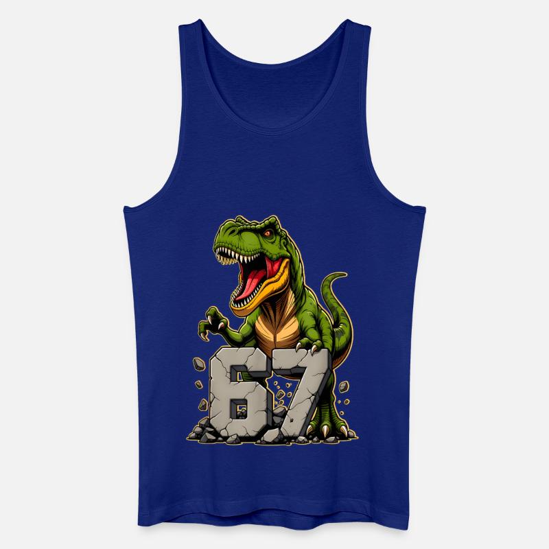 T-Rex Dinosaur Funny Six Seven Meme - Männer Bio Tank Top - Königsblau