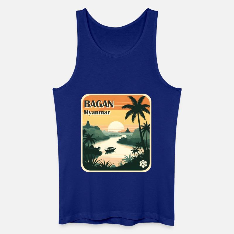 Bagan, Myanmar - Débardeur bio Homme - bleu roi