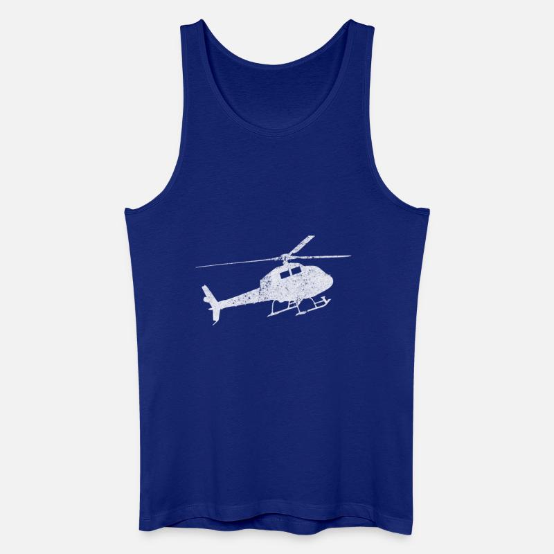 Schwarzer Helikopter Design - Männer Bio Tank Top - Königsblau