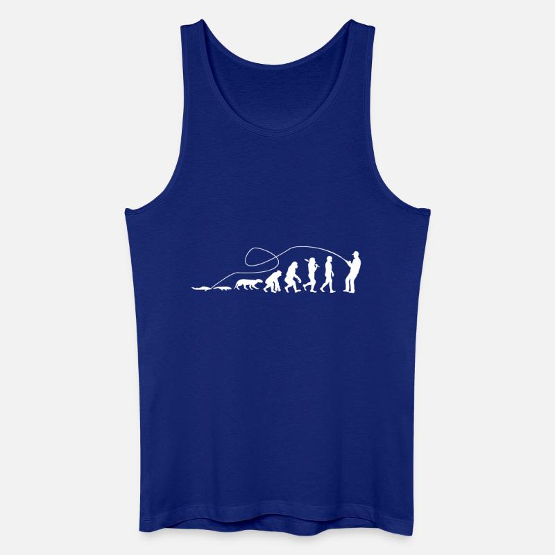 Evolution Angler TShirt - Männer Bio Tank Top - Königsblau