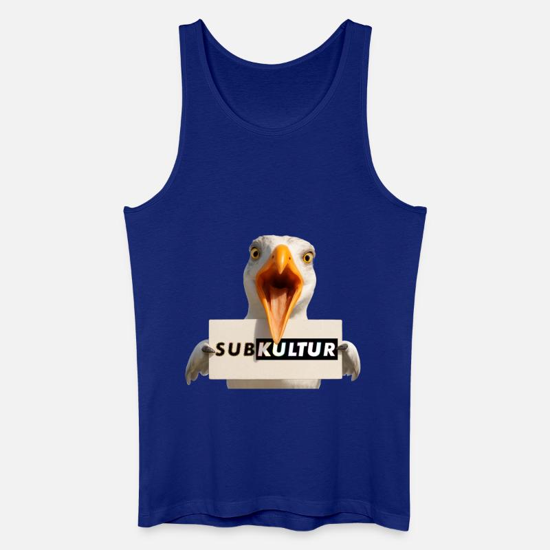 SUBKULTUR Möwe mit Schild - Männer Bio Tank Top - Königsblau