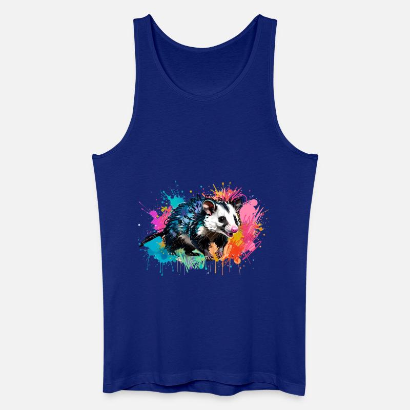 Opossum, ilustration,Beutelratte, bunt, Graffiti - Männer Bio Tank Top - Königsblau