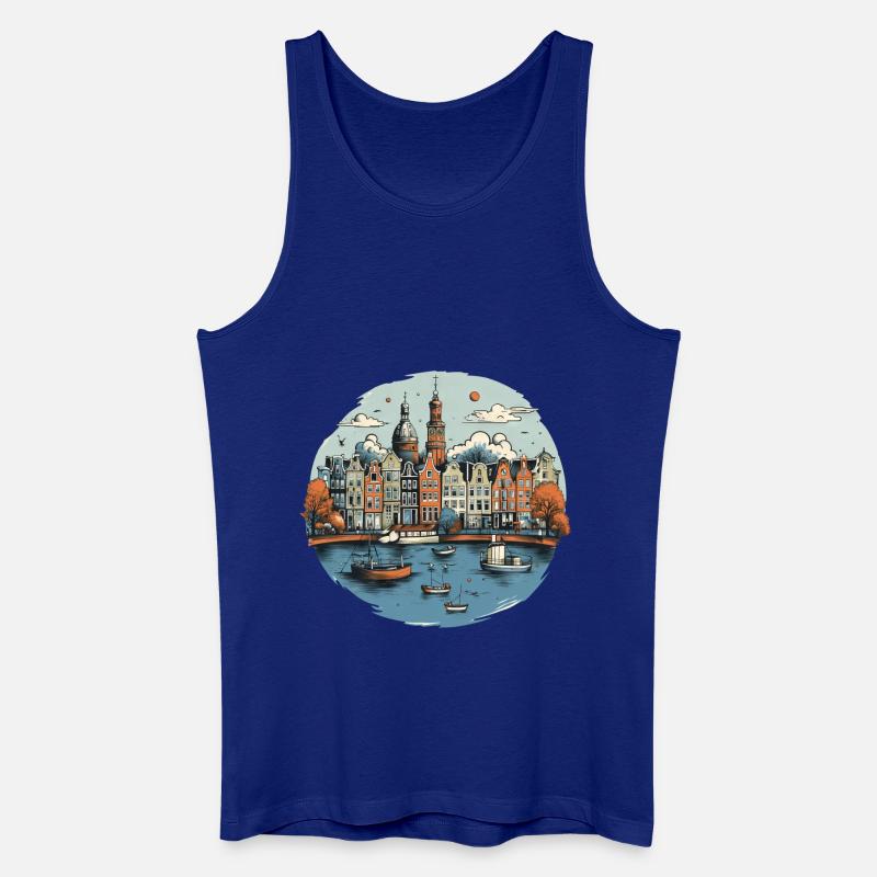 Amsterdam Skyline Urlaub Design - Männer Bio Tank Top - Königsblau