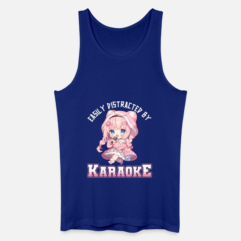 Easily distracted by Karaoke - Männer Bio Tank Top - Königsblau