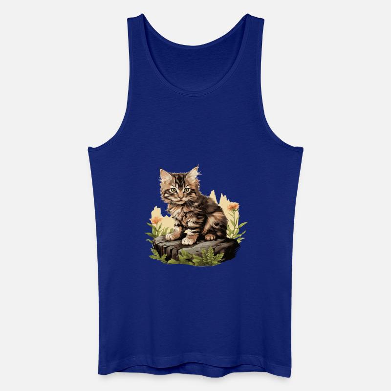 Cat Katzen American Bobtail - Männer Bio Tank Top - Königsblau