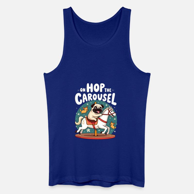 Mops Hundehalter Mops Liebe Karussell - Männer Bio Tank Top - Königsblau