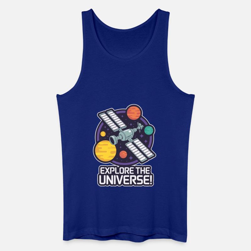 STATION SPATIALE, EXPLOREZ L’UNIVERS - Débardeur bio Homme - bleu roi