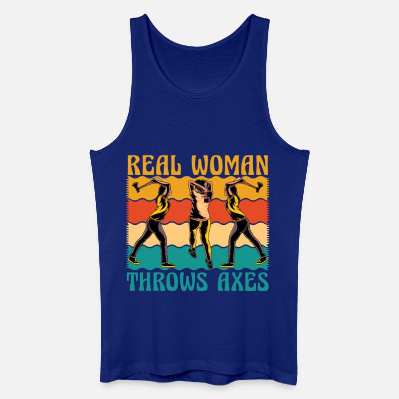 Real Woman throws Axes - Männer Bio Tank Top - Königsblau