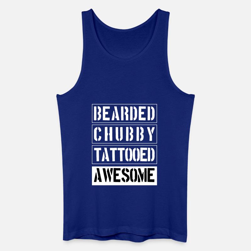 Bearded Chubby Tattooed Awesome - Männer Bio Tank Top - Königsblau