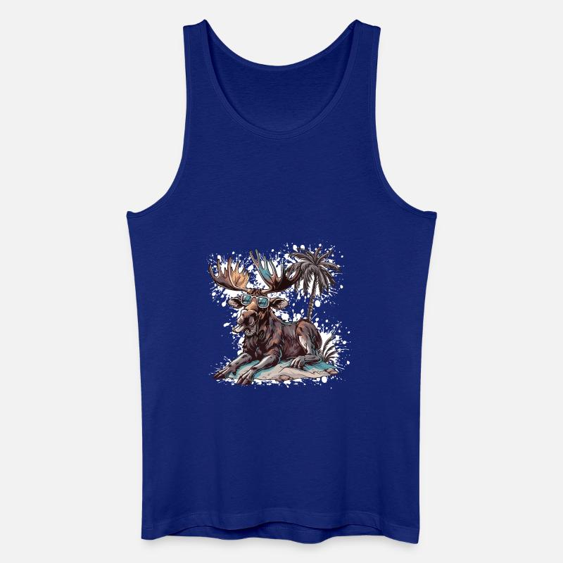 Elch Insel Palme - Männer Bio Tank Top - Königsblau