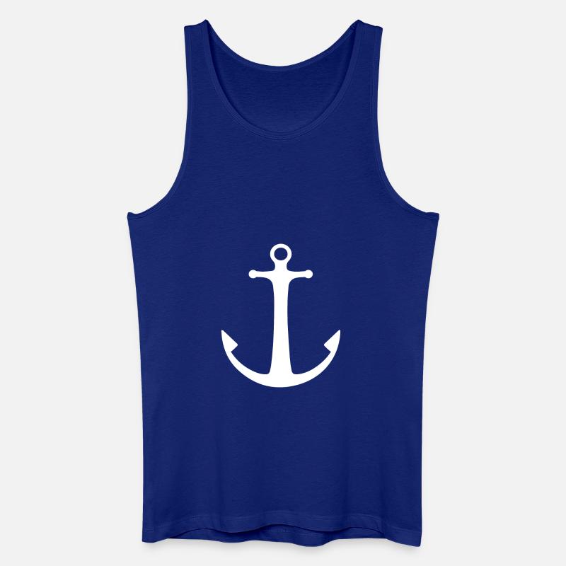 ANKER WEIß - Männer Bio Tank Top - Königsblau