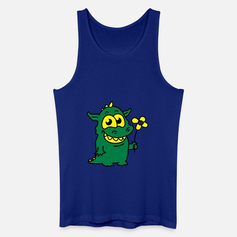 Drache mit Blume - Männer Bio Tank Top - Königsblau