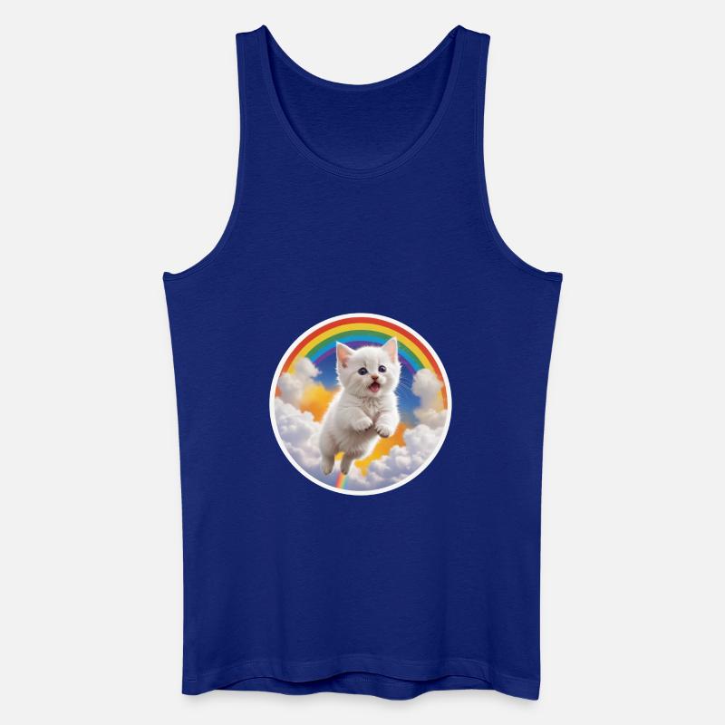 Weißes Kätzchen Regenbogen 3 - Männer Bio Tank Top - Königsblau