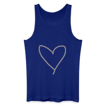 Herz grau Geschenkidee Liebe verliebt - Männer Bio Tank Top - Königsblau - Vorne