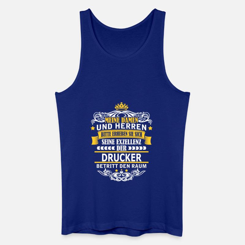 DRUCKER - Männer Bio Tank Top - Königsblau