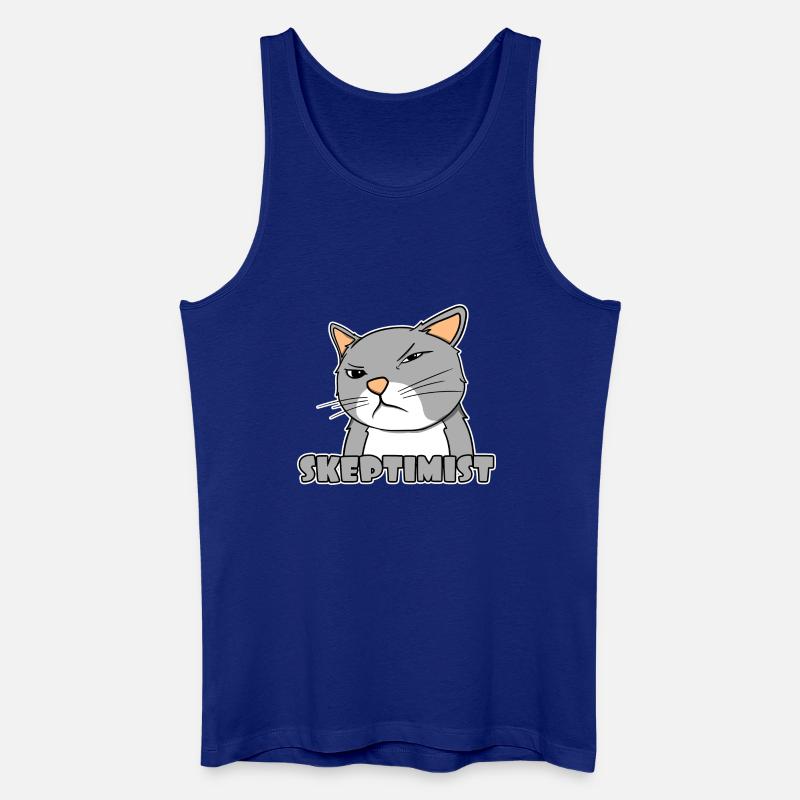 Skeptiker Katze - Skeptimist - Männer Bio Tank Top - Königsblau