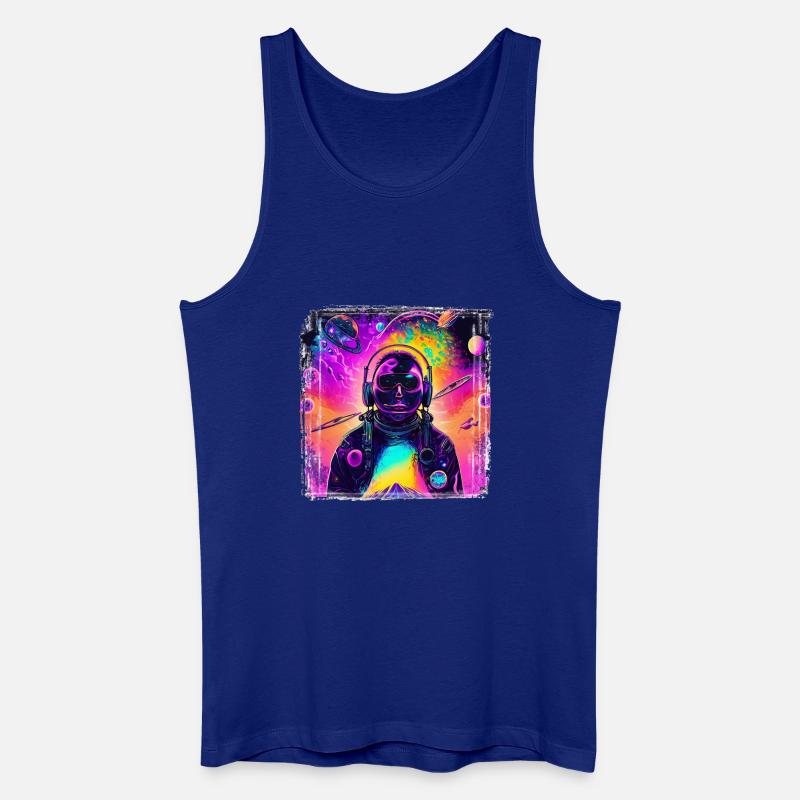 Neon Astronaut im Cosmic Psychedelic - Männer Bio Tank Top - Königsblau