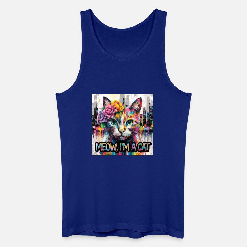 Kunstvolle Katze Version 2 - Männer Bio Tank Top - Königsblau