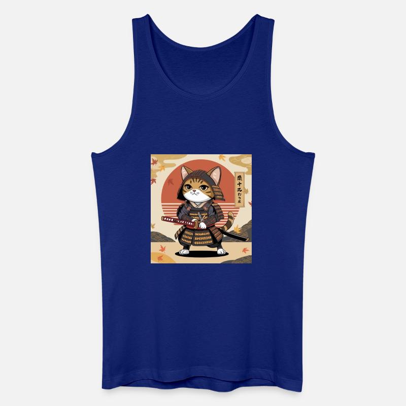 Samurai Katze – Japanisches Krieger Katzen Design - Männer Bio Tank Top - Königsblau